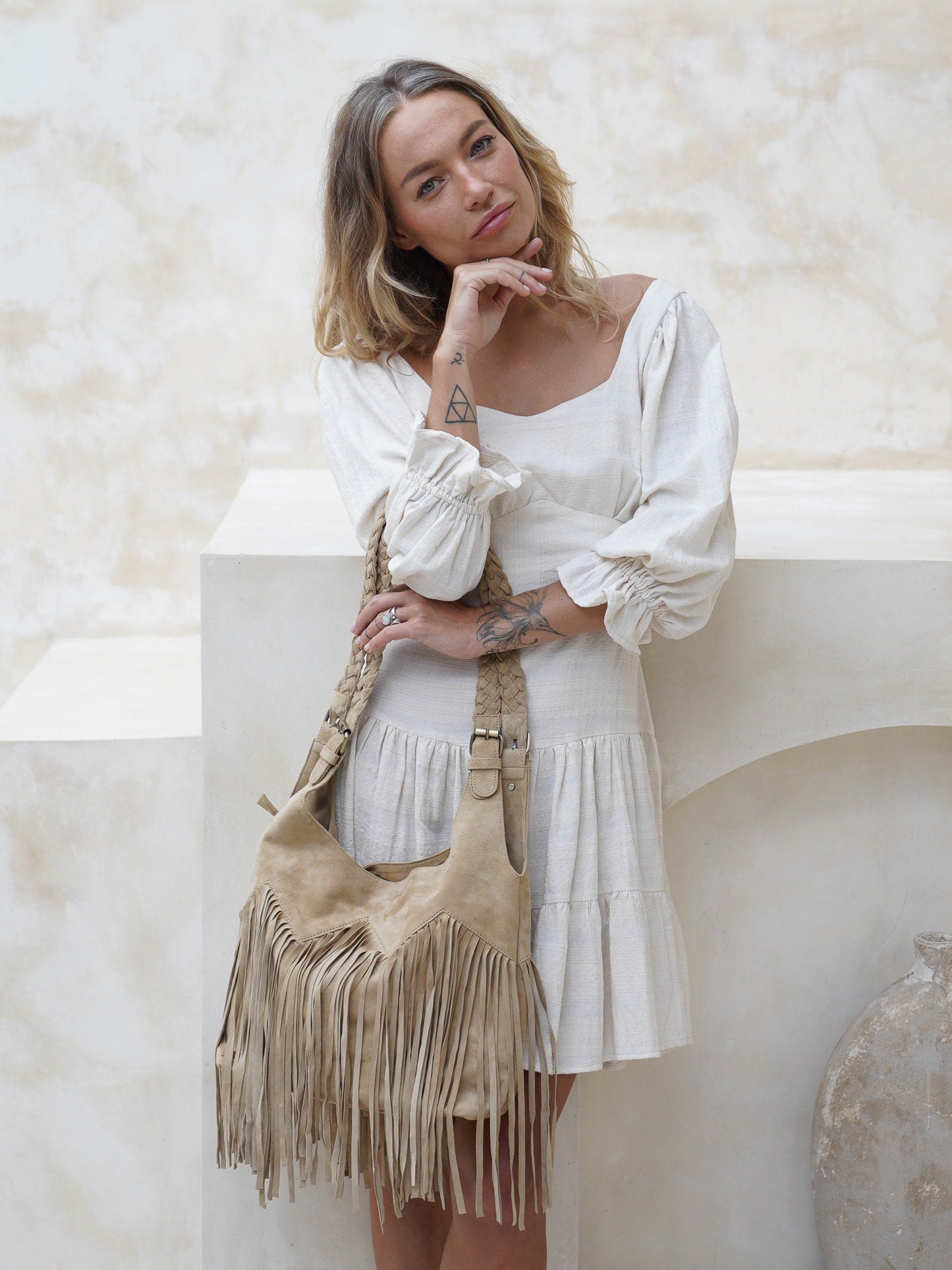 Soft Suede Fringe Purse, Bohemian Purse, Women's Purse