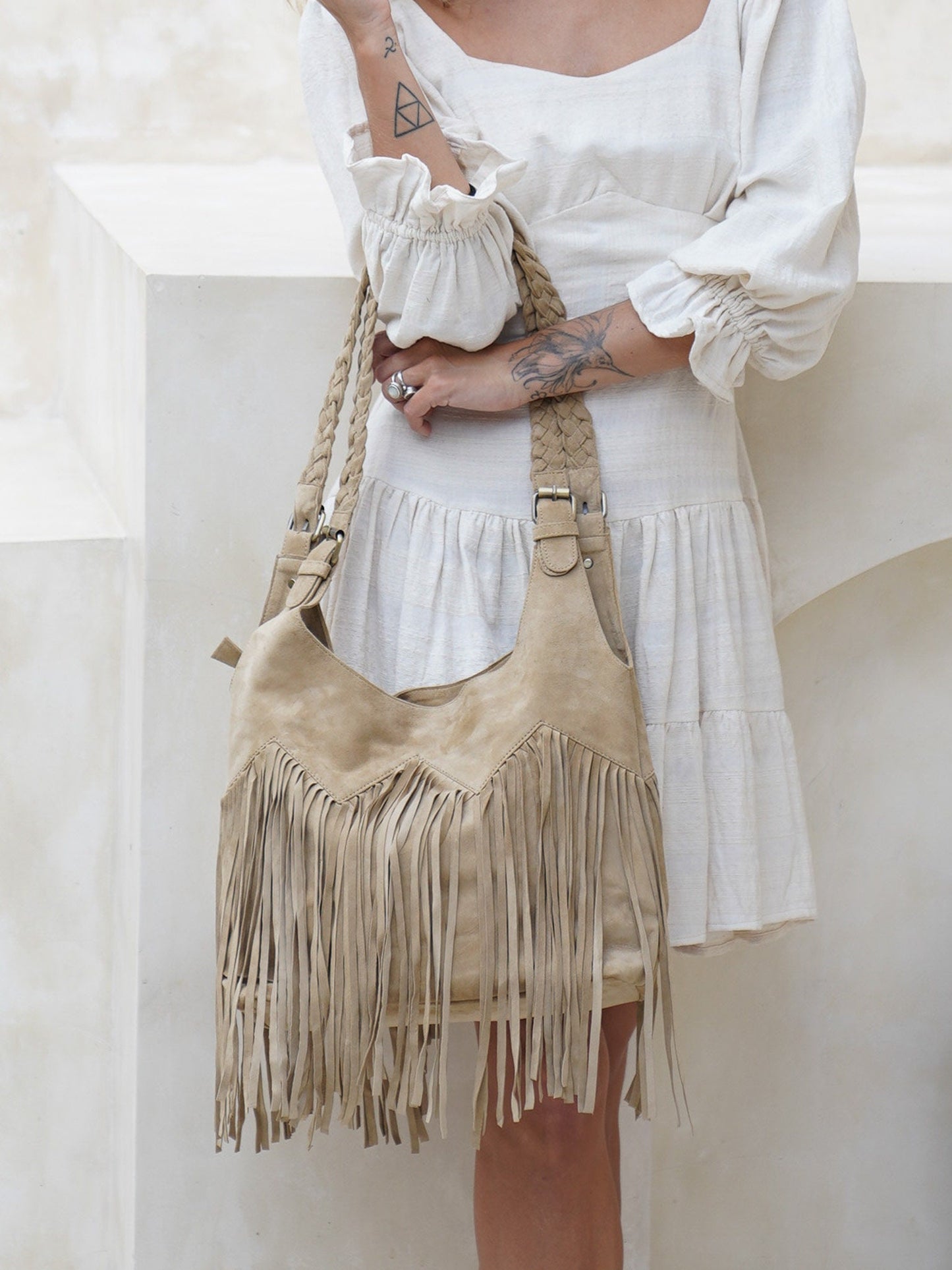 Soft Suede Fringe Purse, Bohemian Purse, Women's Purse