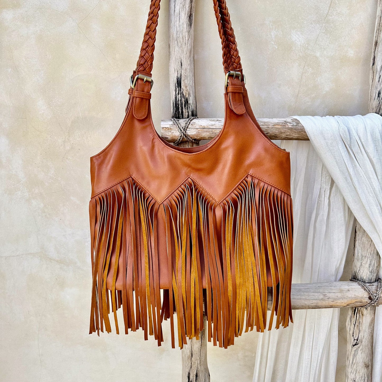 Brown Leather Fringe Purse, Western Fringe Bag