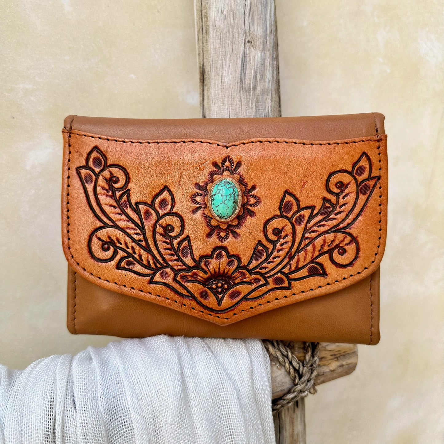 Bohemian Tooled Leather Wallets for Women